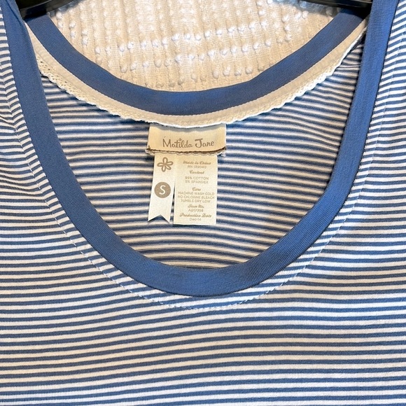 Matilda Jane Fit and Flare Ruffle Hem Blue Knit Dress Scoop Neck Women S - Picture 11 of 15